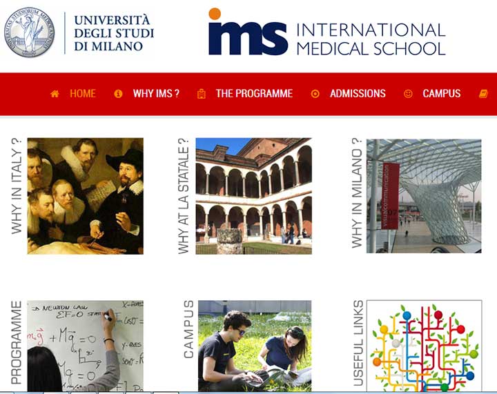 تصویر سایت دانشگاه پزشکی میلان - تحصیل در ایتالیا